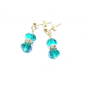 Pretty Emerald Green Crystal Drop Earrings